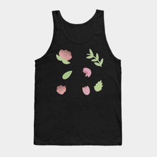 Flower And Leaves Set Tank Top